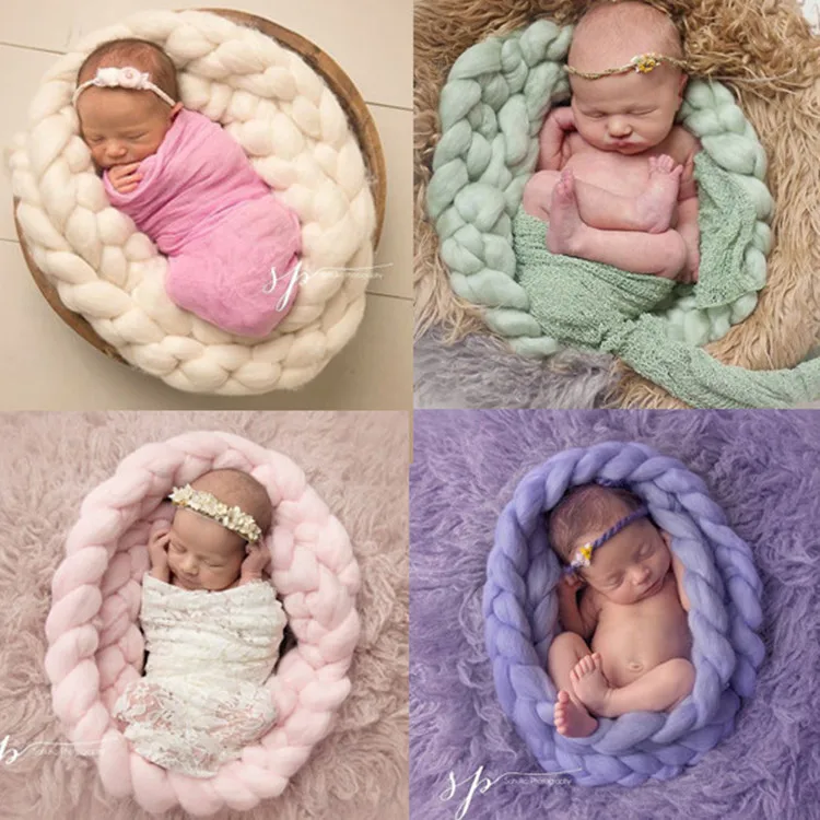 Новый Детские фотографии реквизит для фото конопли одеяло ручной плетеные