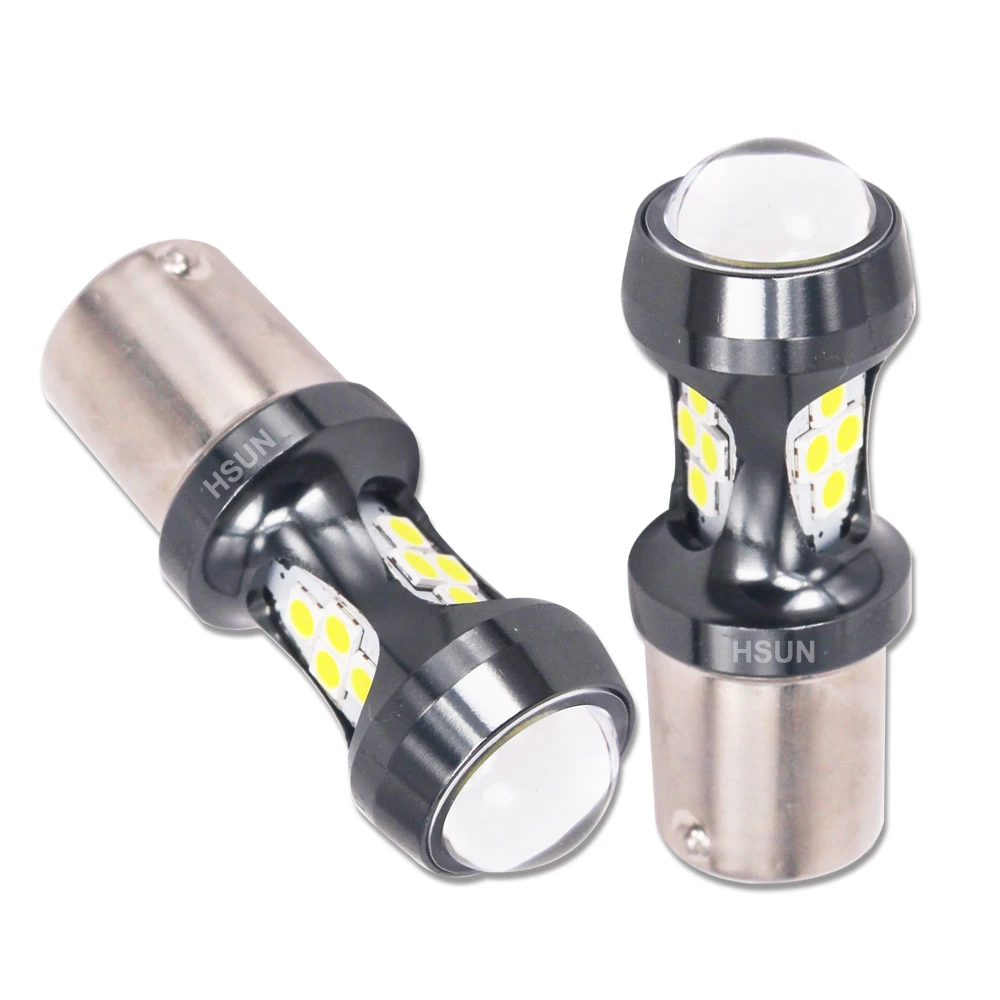 Eseastar 2 шт. автомобильные 1156 светодиодные янтарно желтые 3030 LED 7506 P21W BA15S лампы для