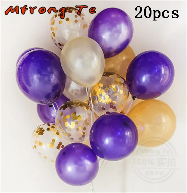 20pcs 20 шт Радужный Единорог воздушные шары золотой розовый воздушный шар "Конфетти" Свадебный день рождения декоративный латексный шар надувные воздушные шары - Цвет: 20pcs