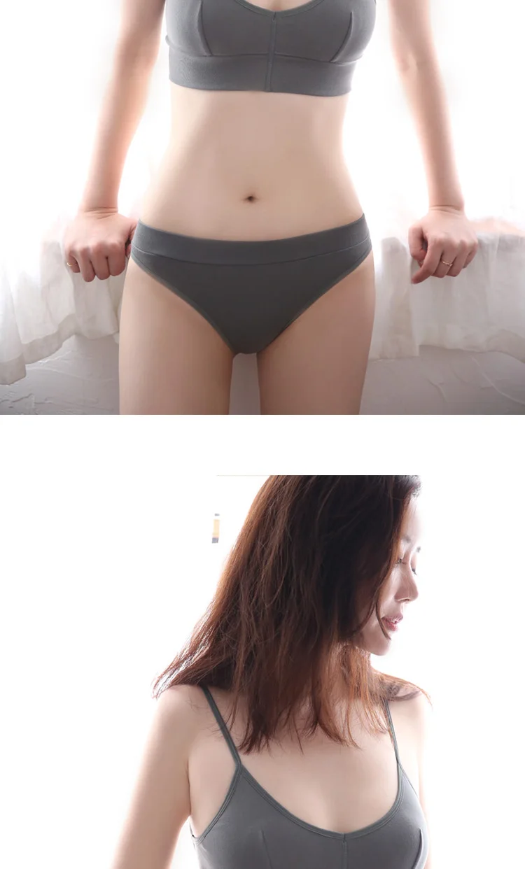 French Bralette Ultra-thin Triangle Cup Bra Set Sexy Back Cotton Underwear Fashion Women Bras Panties Set Elasticity Lingerie
