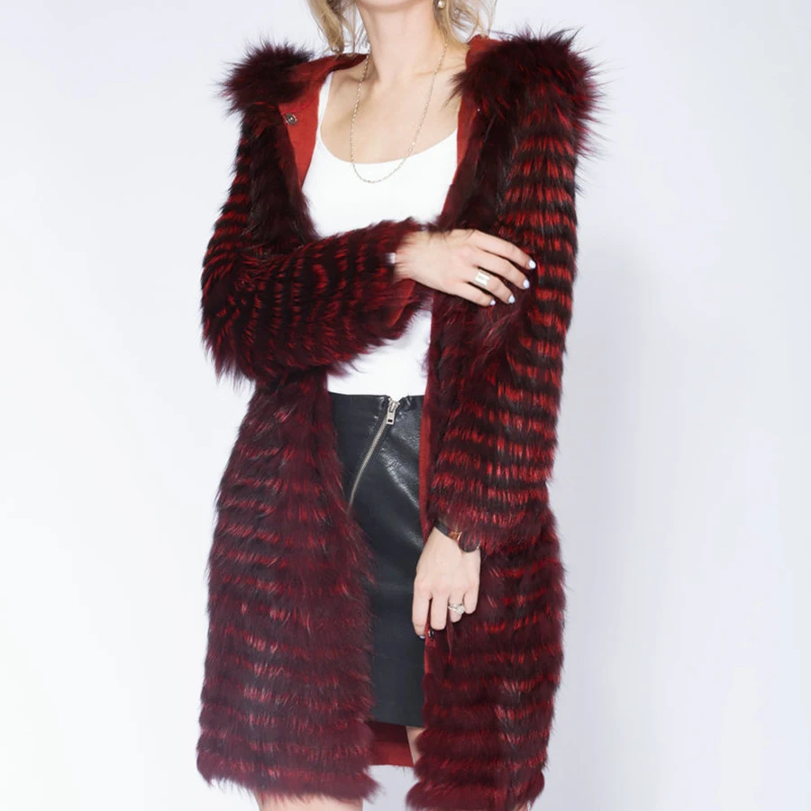 2022 Wear a hat Fashion Luxury Slim Women's Coat Real Silver Fox Fur Outerwear Fox Fur Three Quarter Sleeves Clothing enlarge