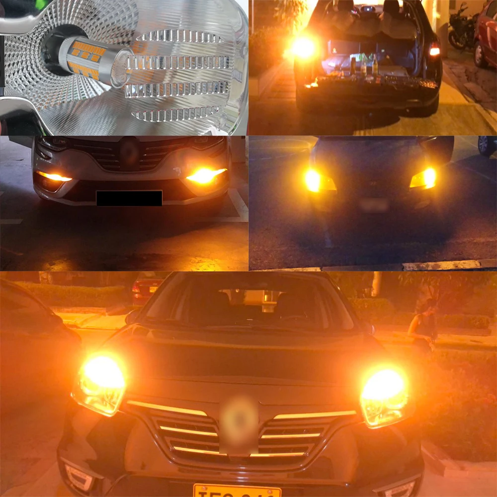 9-12 В 20 Вт 1156 BAU15S PY21W LED 105 4014 SMD Светодиодная лампа Янтарная желтая для автомобиля