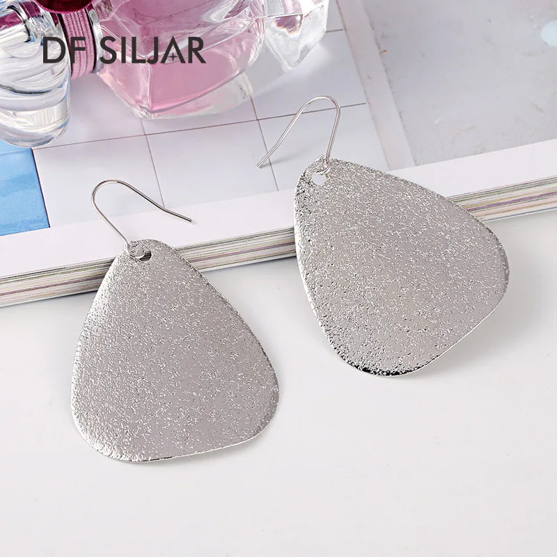 Silver Korean Vintage Boho Triangle Statement Earrings For Women Dangle Bohemian Big Hoop Earring Jewelry | Украшения и