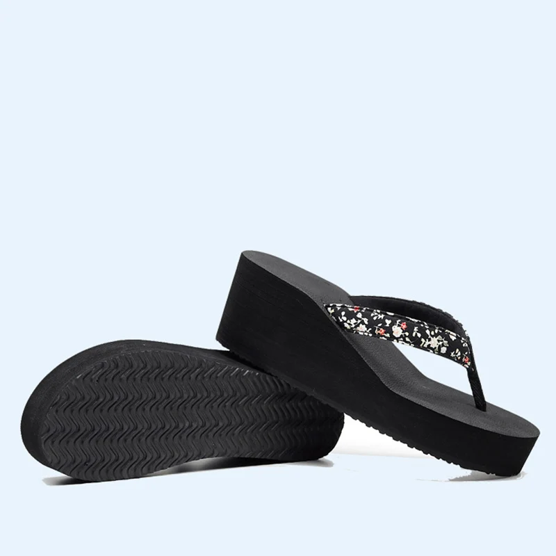 Flower Female Slipper Female Summer Outer Wear Thick Bottom Fashion Non-slip flip flops women beach outdoor anti-skid shoes