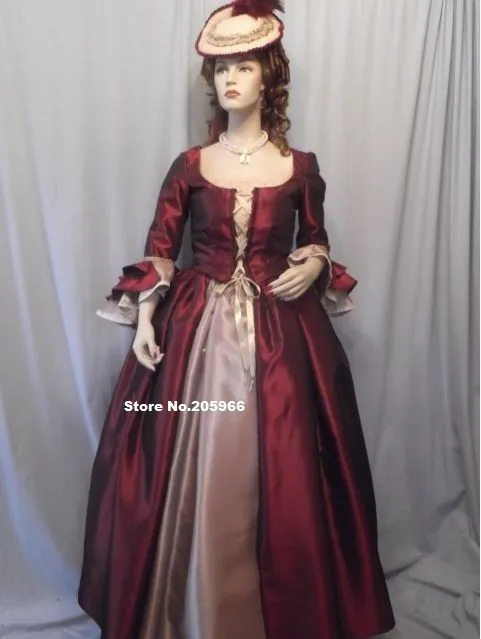 

Free Shipping Reproduction 1700s Revolution Georgian era Victorian Ball Gown/Vintage Costume/Event Dress