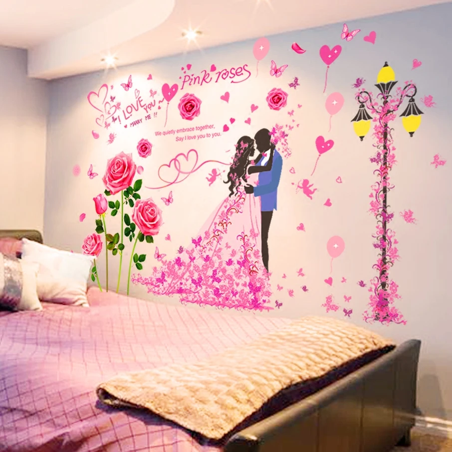 Bedroom paper sticker warm wall decoration creative self-adhesive | Дом и сад