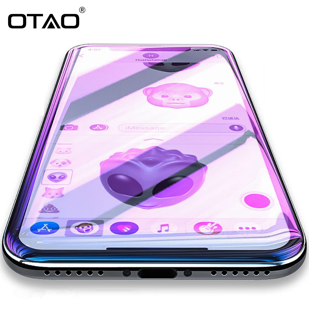 OTAO 6D холодная резьба полное покрытие закаленное стекло для iPhone XS X 8 7 Plus изогнутые