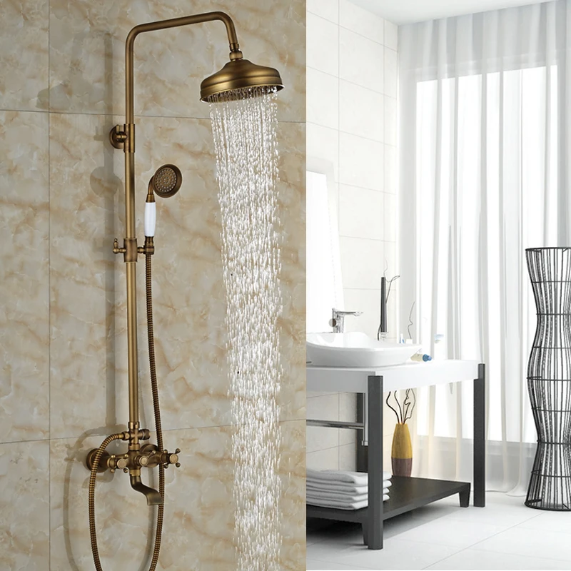 Медный латунный душевой набор для ванной 8 дюймов кран горячего смесителя