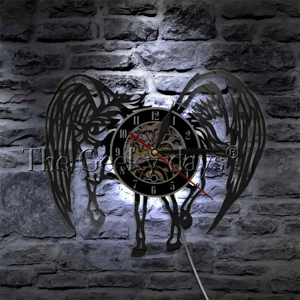 Pegasus настенные часы в винтажном стиле стены книги по искусству Фэнтези животных