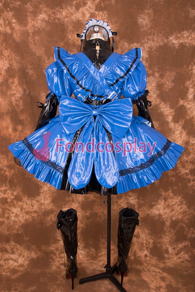 Одежда для взрослых fondcosplay сексуальная с крестом замком голубая тонкая униформа