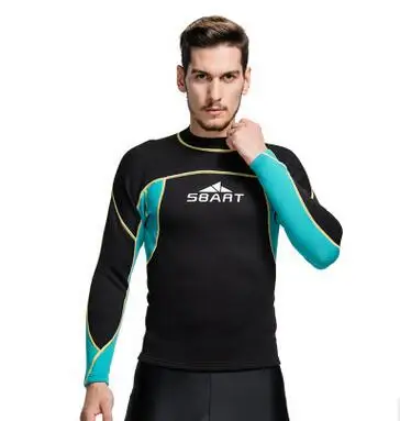 Мужская Неопреновая футболка с длинным рукавом для серфинга, 2 мм
