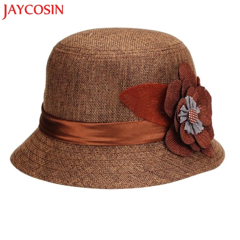 Новинка 2015 модная женская шапка JAYCOSIN из льна с цветами для котелка Лидер продаж