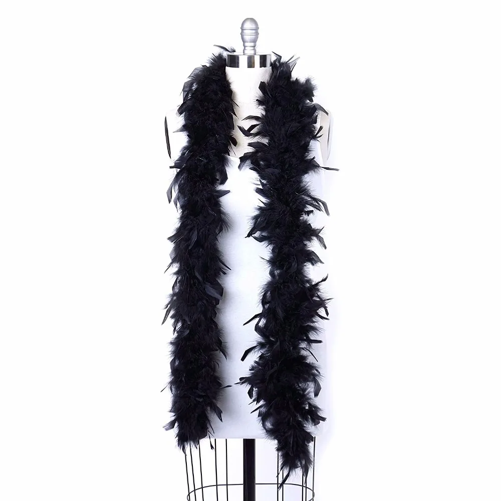 Азиатская РА 60 г Вес чандель перо боа однотонные цвета Black 10Meters/lot 2meter/ПК