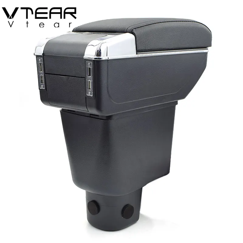 Vtear для Honda Amaze автомобильный подлокотник кожаный usb интерфейс коробка хранения