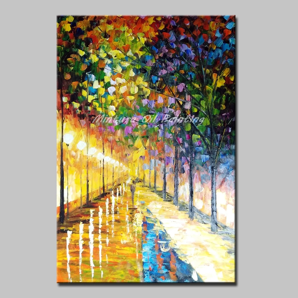 

Mintura Frameless Paintings Hand Painted Thick Texture Landscape Oil Painting On Canvas Wall Pictures For Living Room Home Decor