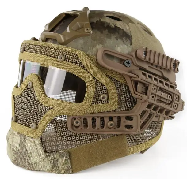 AT Армейский Военный Тактический шлем G4 система Casco страйкбол шлем спортивные аксессуары Пейнтбол Полнолицевая защитная маска для лица шлем - Цвет: AT