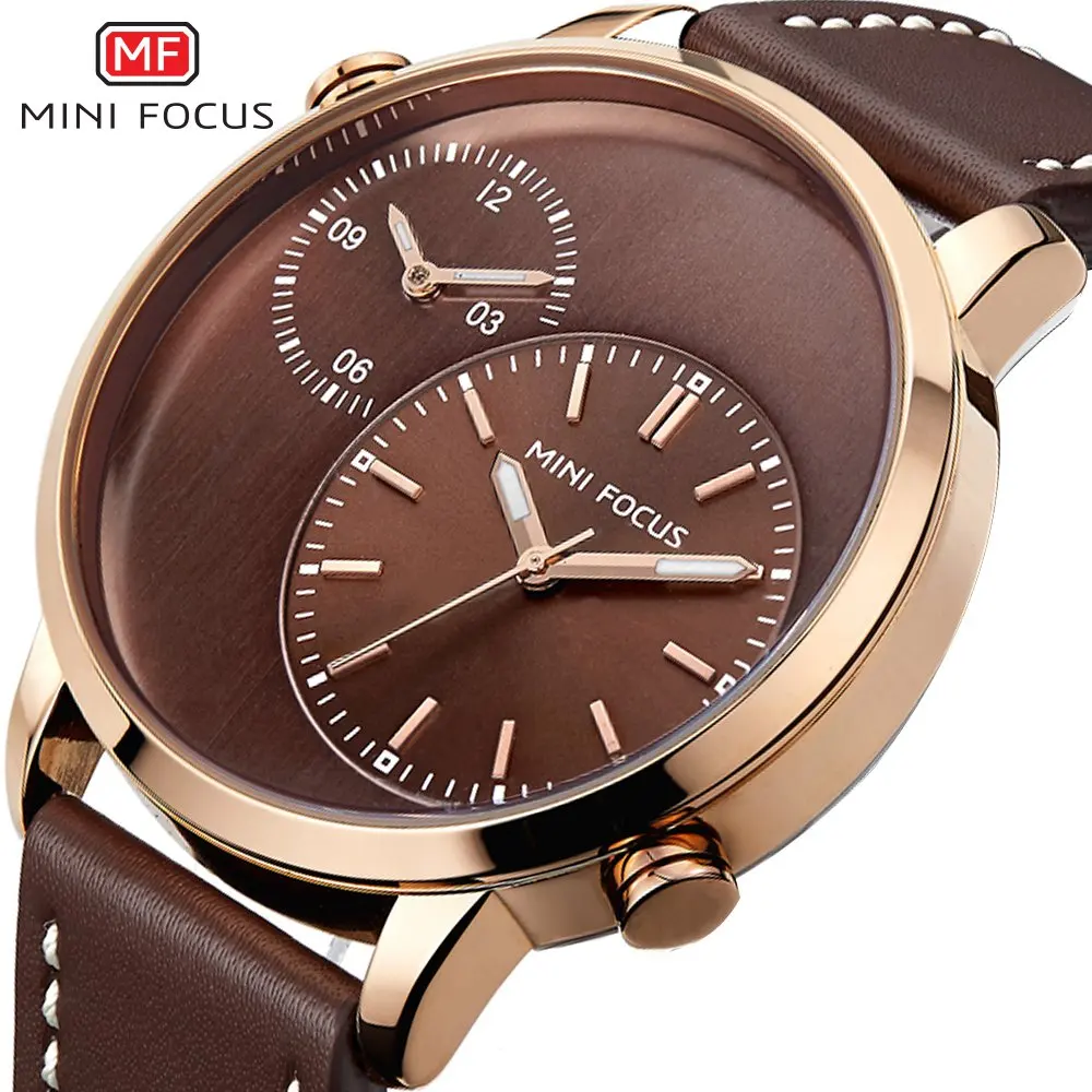 Мини фокус спортивные мужские часы с двойным циферблатом топ модный бренд