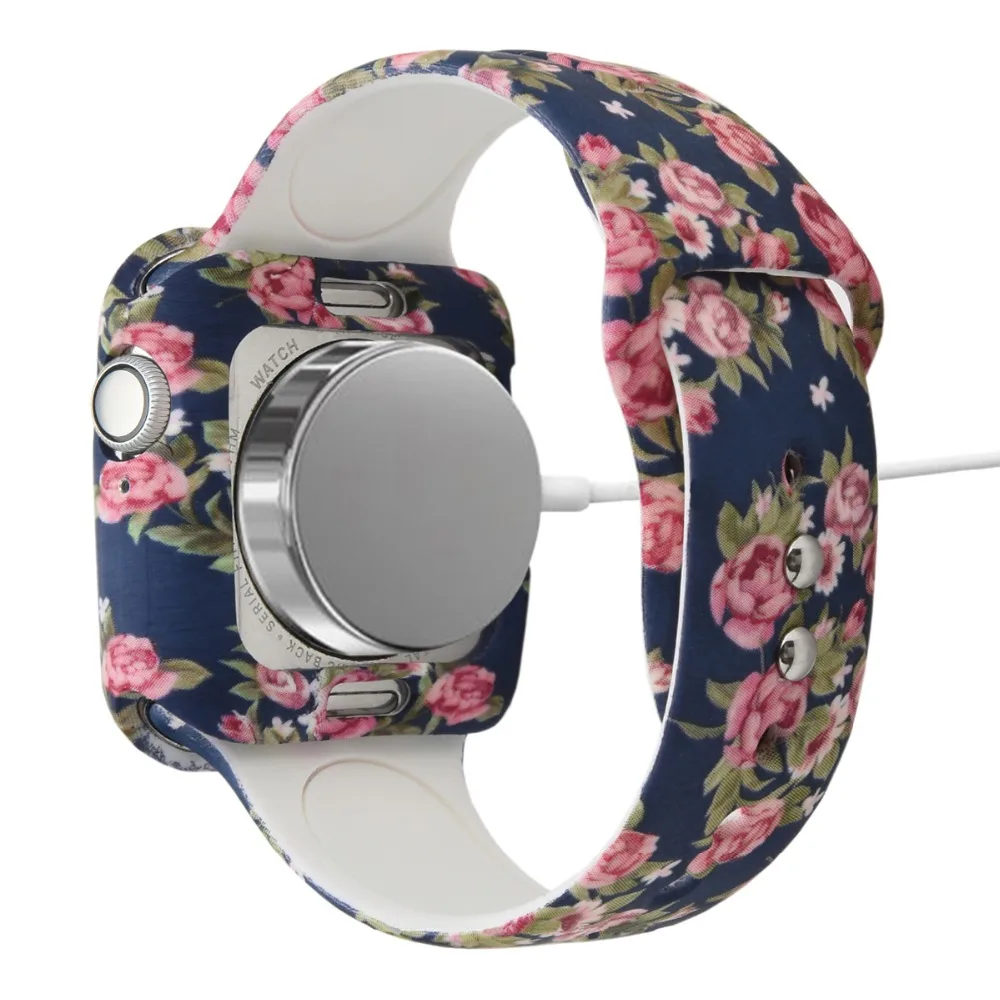 Силиконовый чехол Odog с цветком для Apple Watch 4 Band 40 мм 44 мм для iWatch Series 4 защитная рамка полная защитная оболочка
