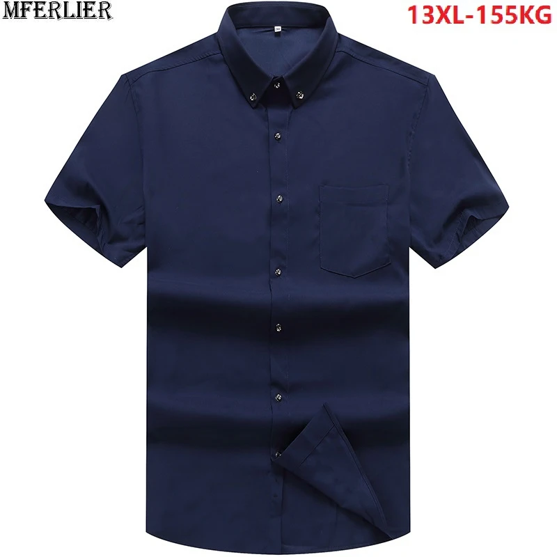 Летняя мужская рубашка с коротким рукавом большого размера 8XL 9XL 10XL 12XL 60 62 64 66 68 70 72