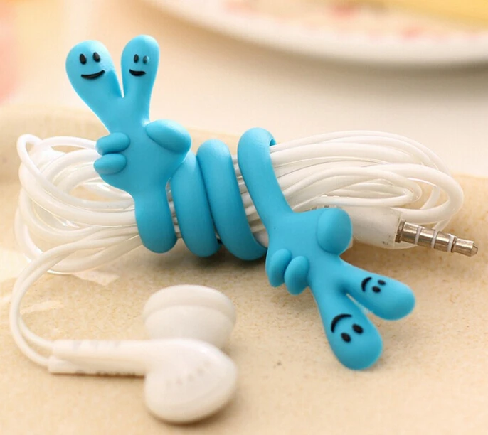 100 шт. Милые силиконовые Мультяшные Универсальные Длинные наушники-гарнитура USB