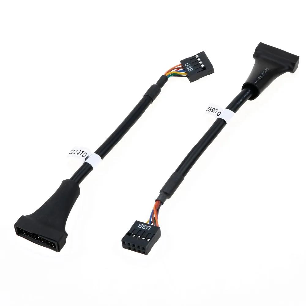YuXi черный 19/20 Pin USB 3 0 Женский к 9 2 Мужской материнской платы заголовок адаптер Шнур
