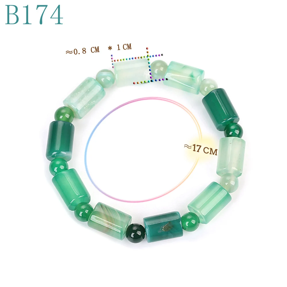 Green chalcedony Yumten бисерные браслеты Натуральный Полудрагоценный камень красный зеленый бисер модные аксессуары мощный драгоценный камень рейки женские ювелирные изделия очаровательный подарок - Окраска металла: Green chalcedony