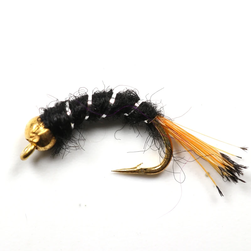 Wifreo 40 шт. 12 # в бесплатной коробке Caddis Pupa Larva Midge And Buzzers бусиновая головка Нимфа мухи