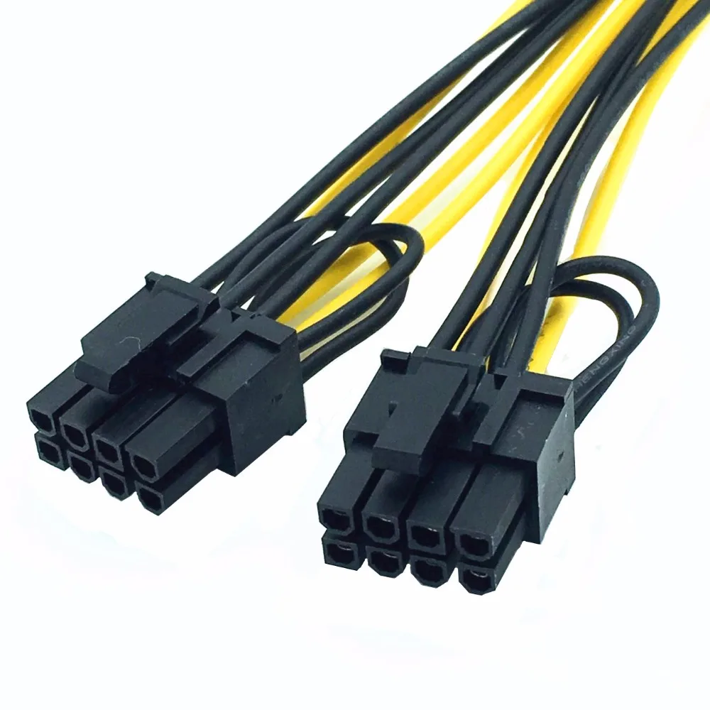 

20cm 18AWG PCI-E 8Pin to 2*8(6+2)pin GPU splitter extention power cable 1pcs