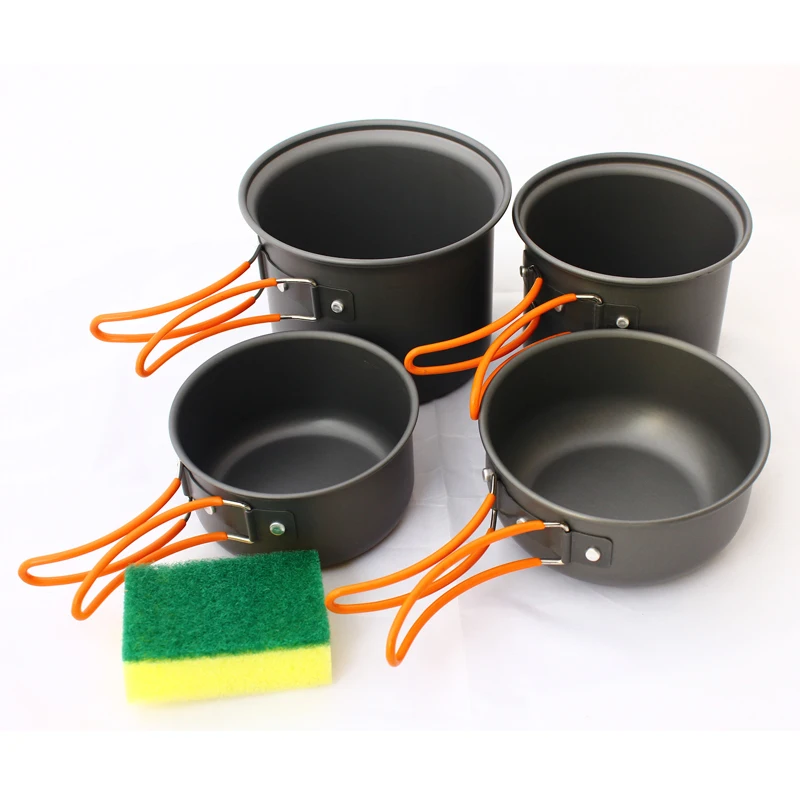 Camping sets pot Pans Bowls Portable Outdoor Hiking Cooking Sets Cookware 2-3 persons | Спорт и развлечения