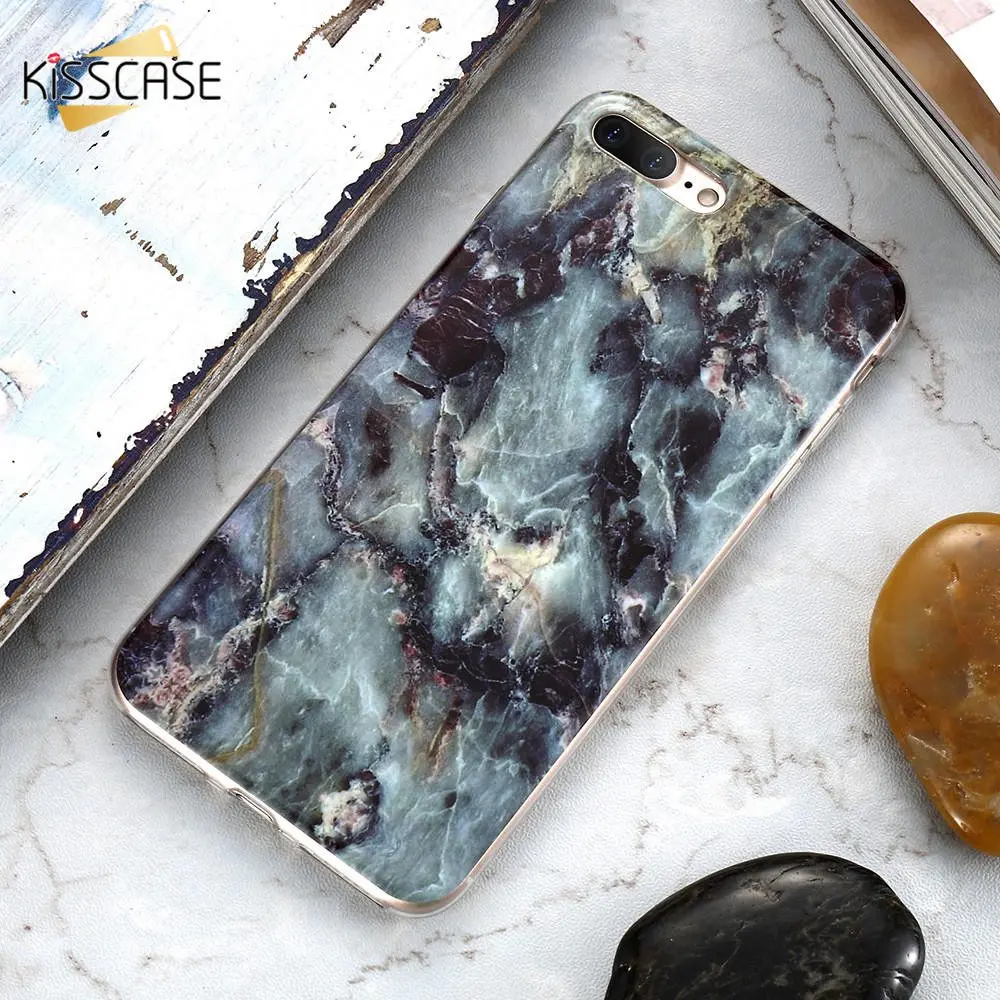 Kisscase Мрамор шаблон для iphone 8 7 6S 6 Plus чехол силиконовый Samsung Galaxy S8 S7 Edge Note край модные