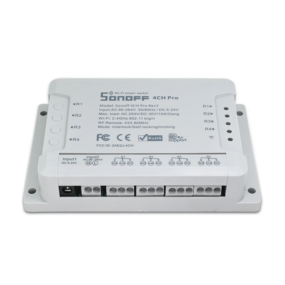 Sonoff 4CH Pro R2 многоканальный беспроводной Wifi переключатель для умного дома Модуль Автоматизации 433 МГц пульт дистанционного управления 220 В