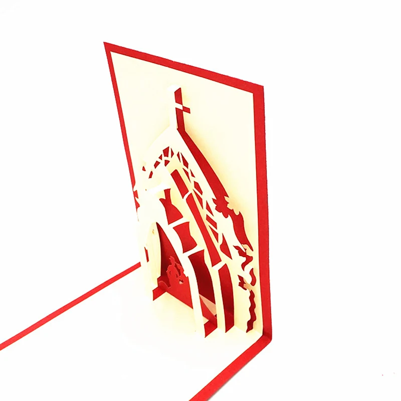 3D выдвижные поздравительные открытки с конвертом для Дня Святого