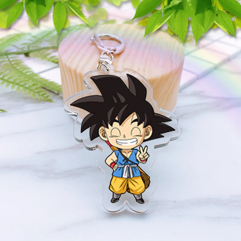Аниме Dragon Ball Z Сон Гоку акриловые двухсторонние брелоки с принтом Супер Saiyan Vegeta Frieza Мультяшные фигурки брелоки Portachiavi игрушки