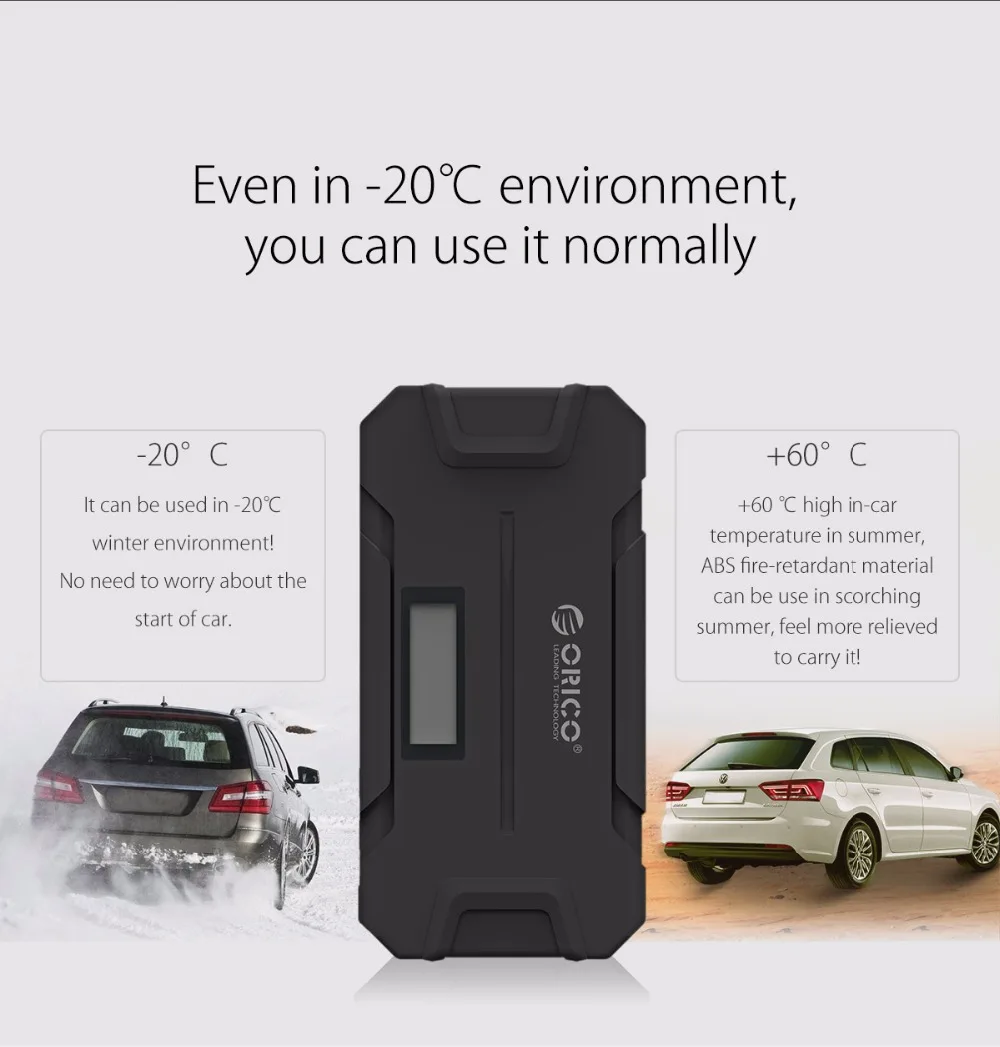 ORICO CS2 12000 мАч Мини Аварийный внешний аккумулятор портативный мобильный аккумулятор аварийный усилитель Бастер внешний аккумулятор для телефона ноутбука автомобиля