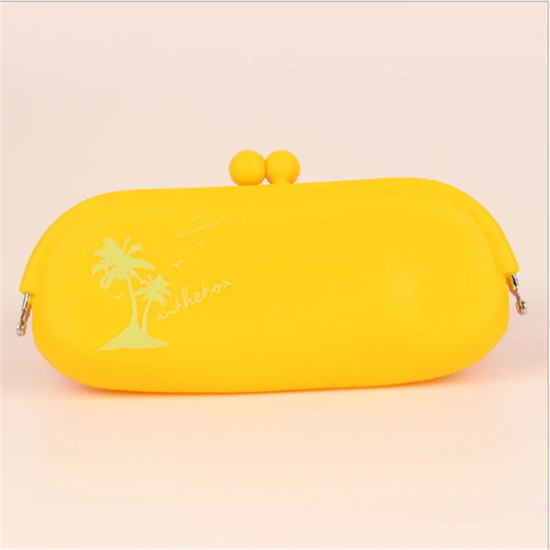 yellow 1 шт. водонепроницаемый резиновый силиконовый чехол кошелек очки сотовый телефон косметичка монета Сумка Чехол канцелярская коробка для мужчин и женщин - Цвет: yellow