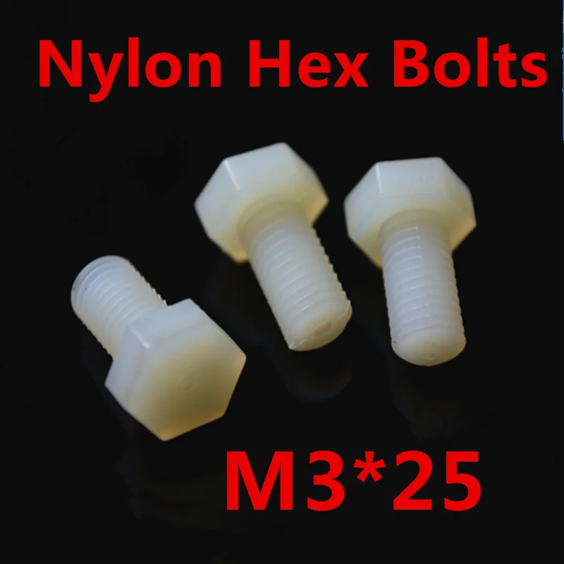 500 шт./лот DIN933 M3 * 25 нейлоновый Болт шестигранный винт|screw bolt|nylon hex bolthex bolt |