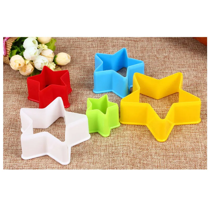 5 шт./компл. Еда Класс ABS звезды дерева круглый сердце цветок Фондант Торт Печенье