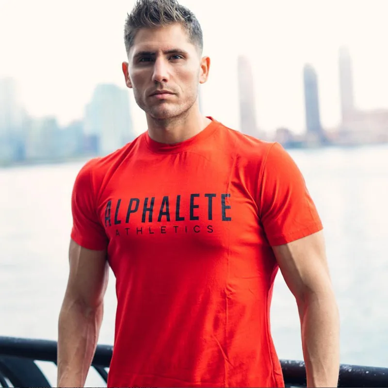 Мужская футболка Alphalete футболки тренажерные залы Фитнес безрукавки для