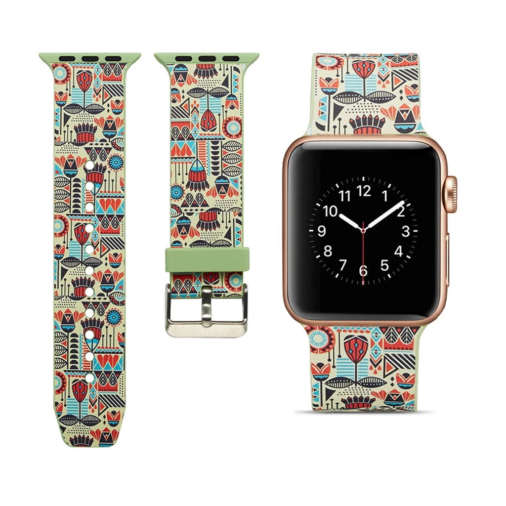 Силиконовые ремешки для Apple Watch Band 38 мм 42 мм браслеты силиконовый ремешок для Apple Watch 4 44 мм 40 мм ремешки для часов 20 цветов