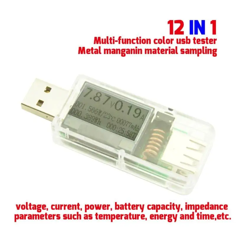 12 в 1 USB Тестер DC Цифровой вольтметр Amperimetro напряжение измеритель тока Амперметр детектор power Bank индикатор зарядного устройства
