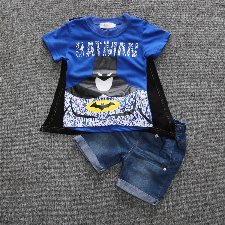 Spider man Boys Clothes Set Summer Children Clothing Kids Costumes Sets Batman Outfits Suit T-shirt+Shorts Boy Sport Suits PR040 | Детская