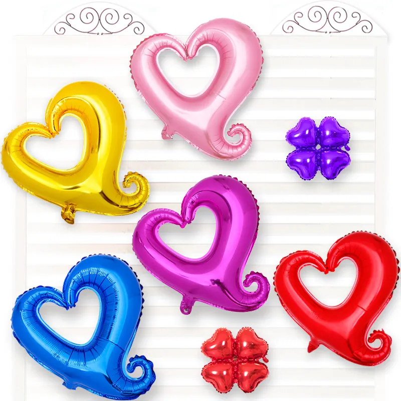 10 шт./лот крючок в форме сердца фольга гелиевые воздушные шары воздушный шар для