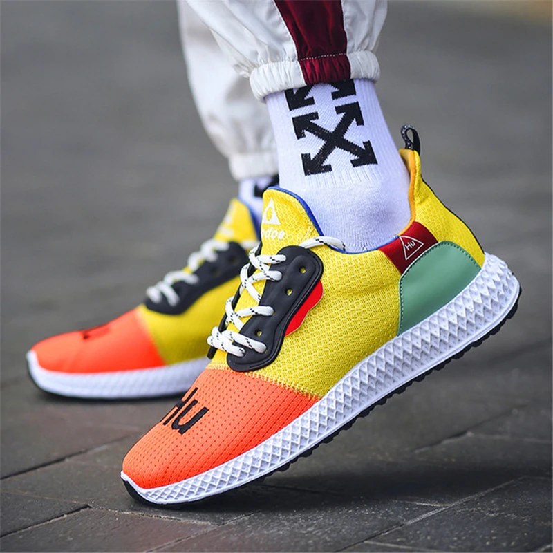New Men Sneakers Adult Male Tenis Footwear Platform Lace-up Flat Casual Shoes Breathable Anti-skid Design Stylish Mixed Color | Обувь