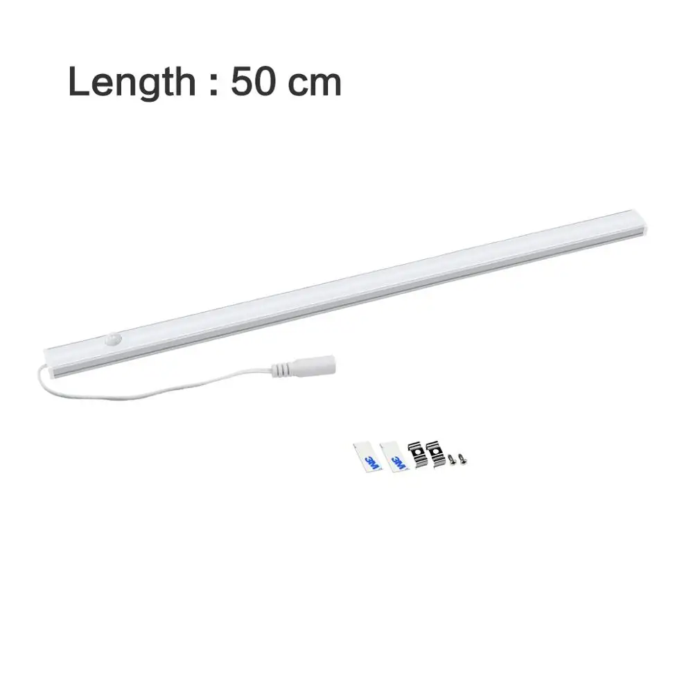 Without Power DC 12V движения PIR Сенсор светодиодный шкаф светильник 30/40/50 см Бар Ночной светильник лента прикроватная лампа для шкаф для лестниц коридора Кухня - Цвет: Without Power