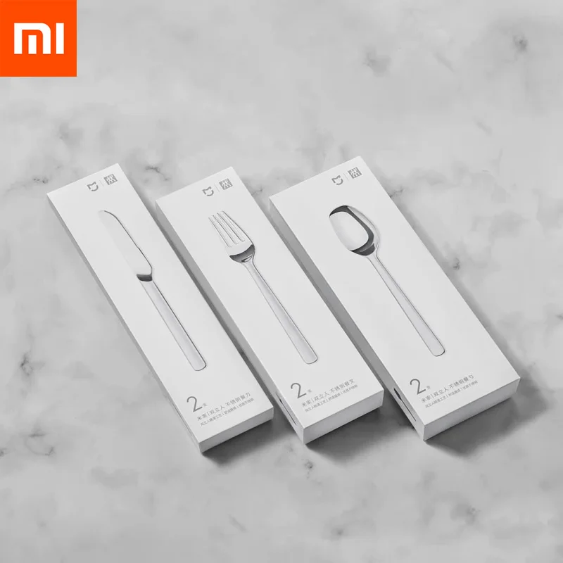 3 in 1 kits with box Новинка Xiaomi Mijia посуда из нержавеющей стали качественные высококачественные ножи для стейка Ложка Вилка столовая посуда бытовые столовые приборы - Цвет: 3 in 1 kits with box