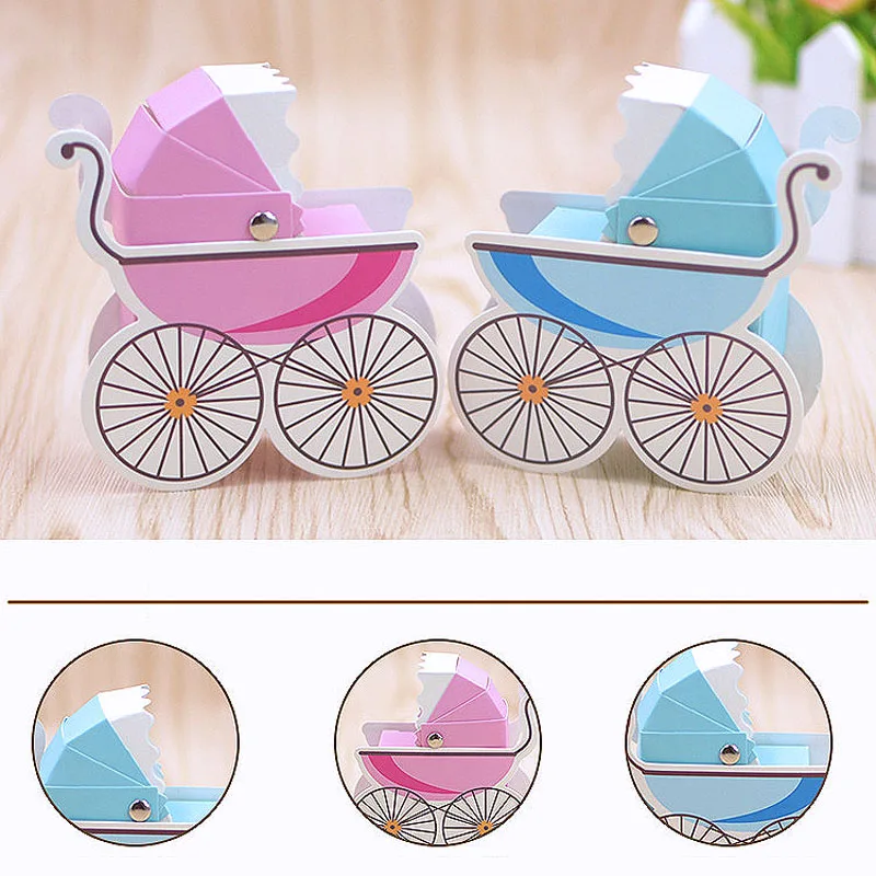 OURDECOK 10 шт. Бумага коробки конфеты в форме Коляски Baby Shower Дети пользу День рождения