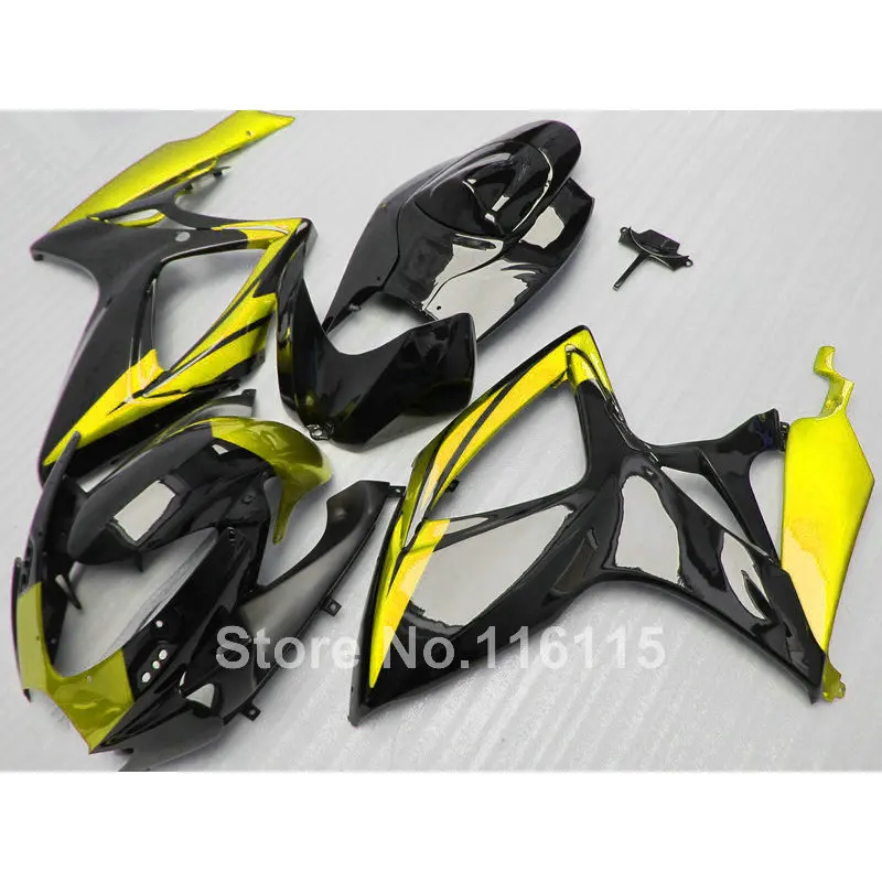 100% подходит для SUZUKI K6 K7 2006 Φ зеленый черный 06 07 GSXR 2007 600 комплект обтекателей NG98|k7|set