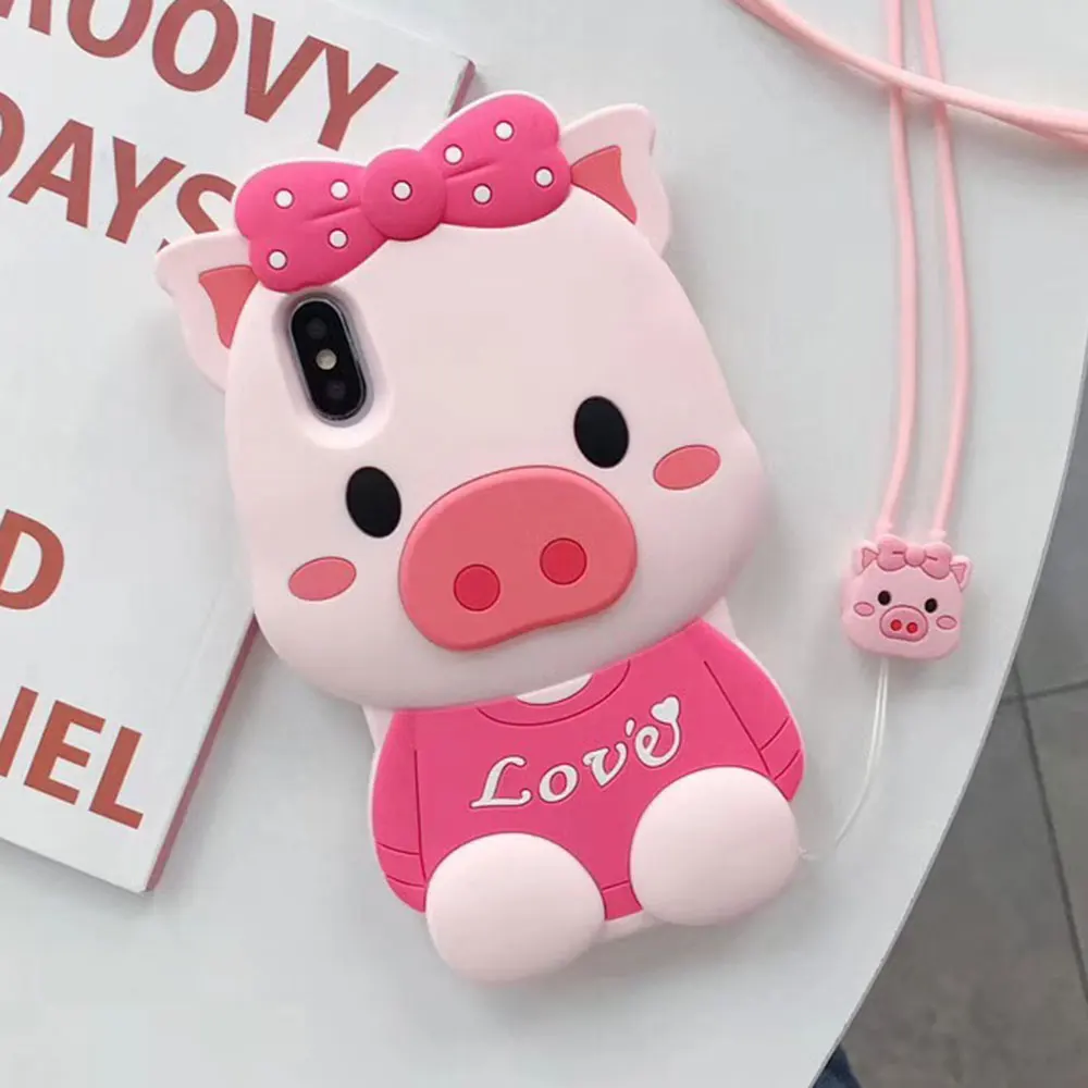 Lovely Soft Case For iPhone X XR XS 10 MAX Cover Piggy 8 Plus 7Plus 6 6s Cute Phone Fundas Coque |