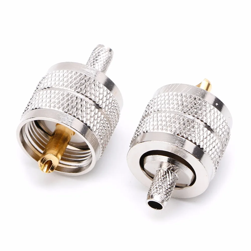 

10PCS UHF Male PL259 Plug Crimp RG58/142 LMR195 RG400 Screwed Coupling Connector