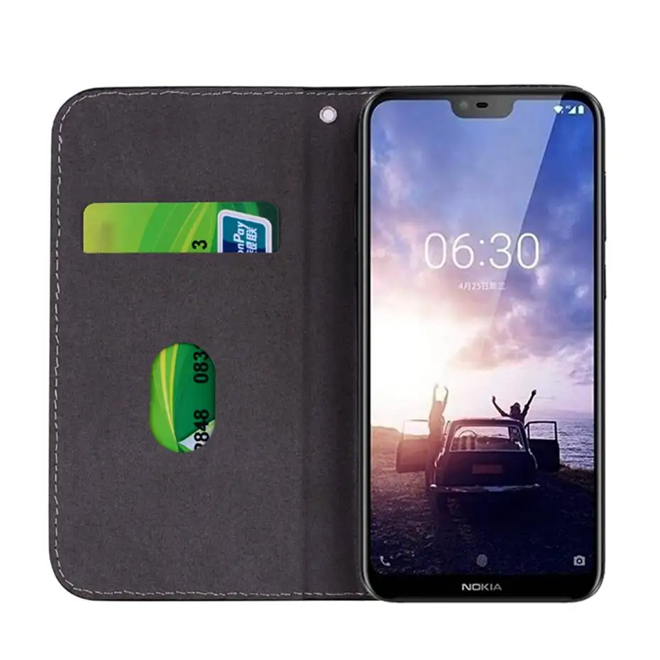 Чехол Кошелек из искусственной кожи с откидной крышкой для Nokia 8 1 (X7) 5 6 2018 7